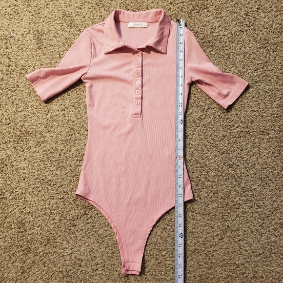 De Base Ribbed Body Suit Pink Size XS - Picture 5 of 6